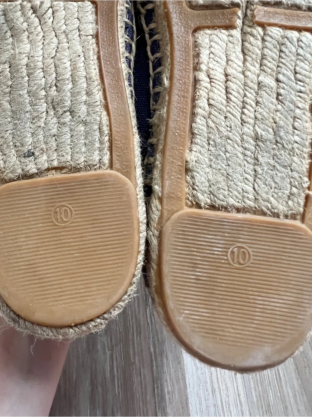 Tory Burch Canvas Espadrille Flats Navy Blue Logo Slip On Shoes Women’s 10